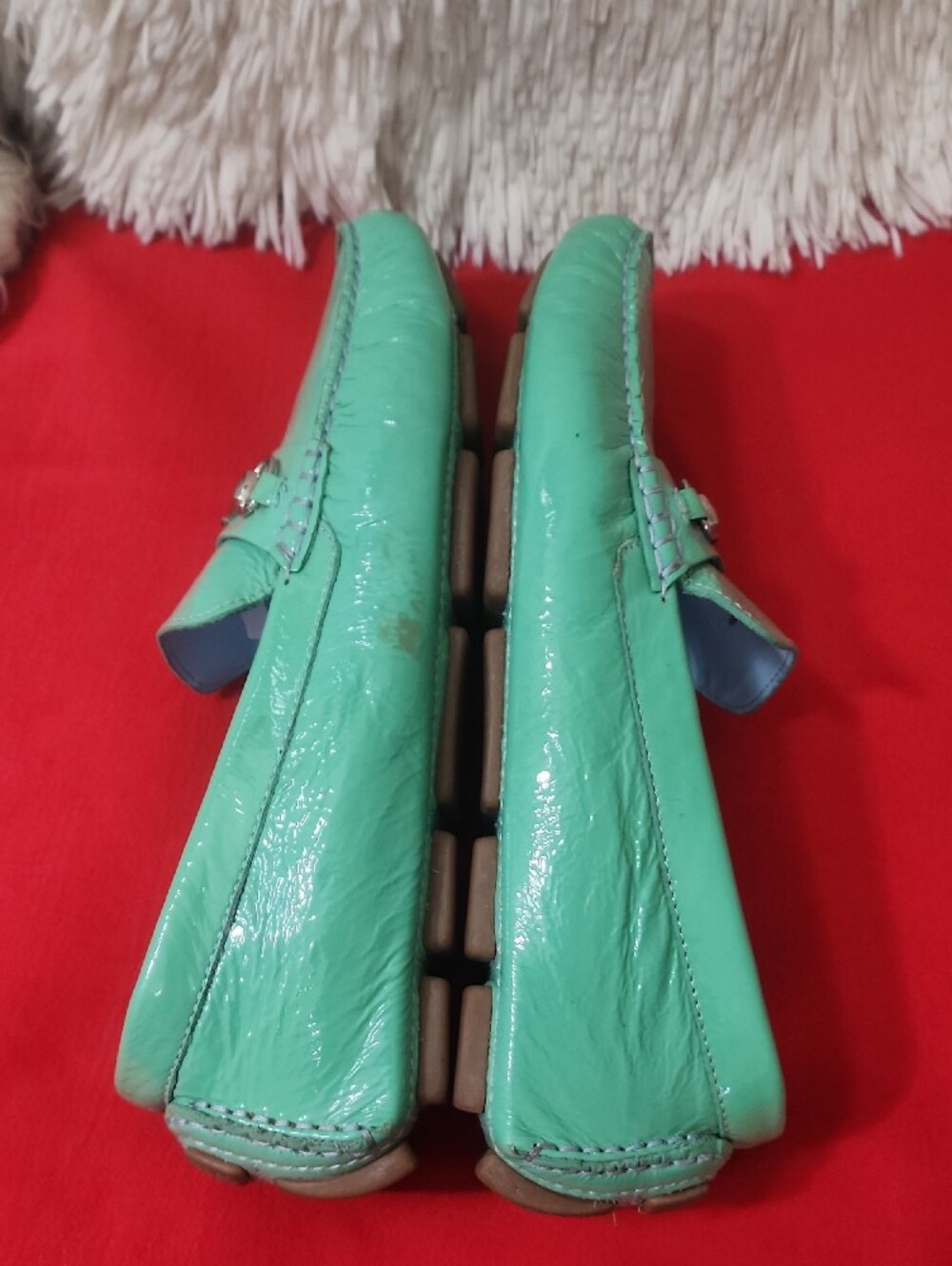 Cole Haan Women's Mint Green Leather Loafers - Picture 7 of 13